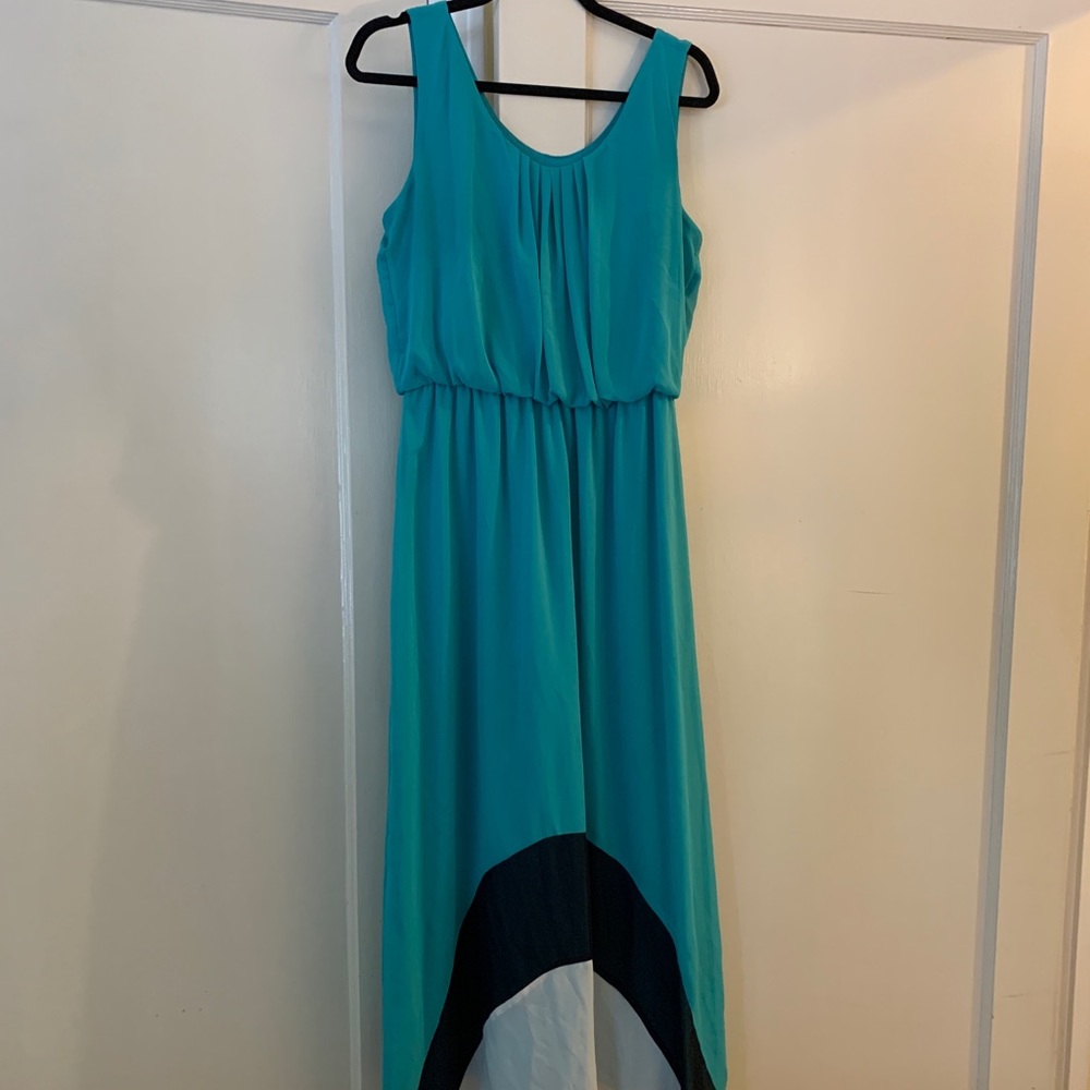 Blue green maxi dress